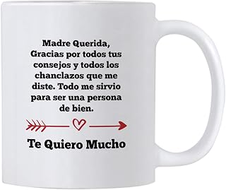 Casitika Regalos para Mama. Tazas para Cafe de Dia de Madres. Querida Madre Mug for Mothers Day in Spanish. Gifts for Latin Mom for Birthday. (11 oz White)