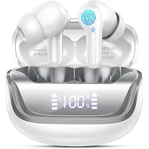Wireless Earbuds, Bluetooth 5.4 Headphones Deep Bass Stereo, in-Ear Earphones with ENC Noise Canceling Mics, IP7 Waterproof Wireless Headphones for Android iOS, 45H Playtime Ear Buds Dual LED Display