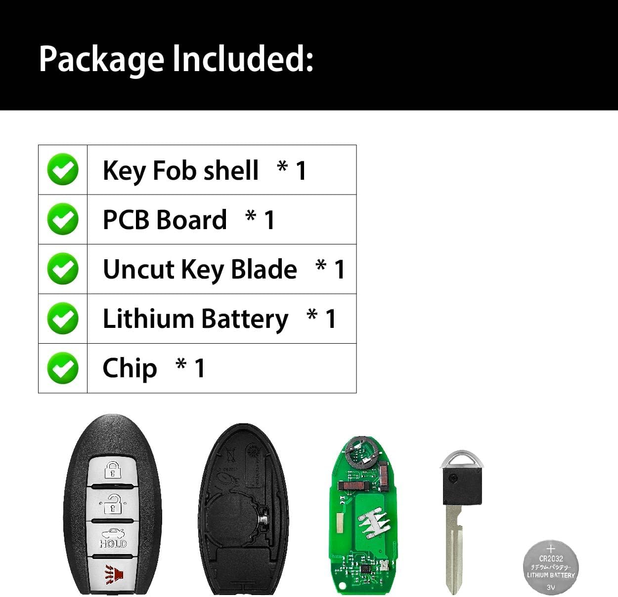 Replacement for 2013 2014 2015 2016 Infiniti JX35 QX60 Nissan Altima Maxima Key Fob Remote Control KR5S180144014 4 Buttons 433MHz