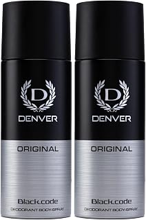 DENVER Black Code Deodorant For Men -150ML Each (Pack Of 2) | Long Lasting Deo For Men Price In India