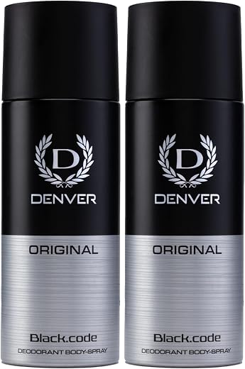 DENVER Black Code Deodorant For Men -150ML Each (Pack Of 2) | Long Lasting Deo For Men