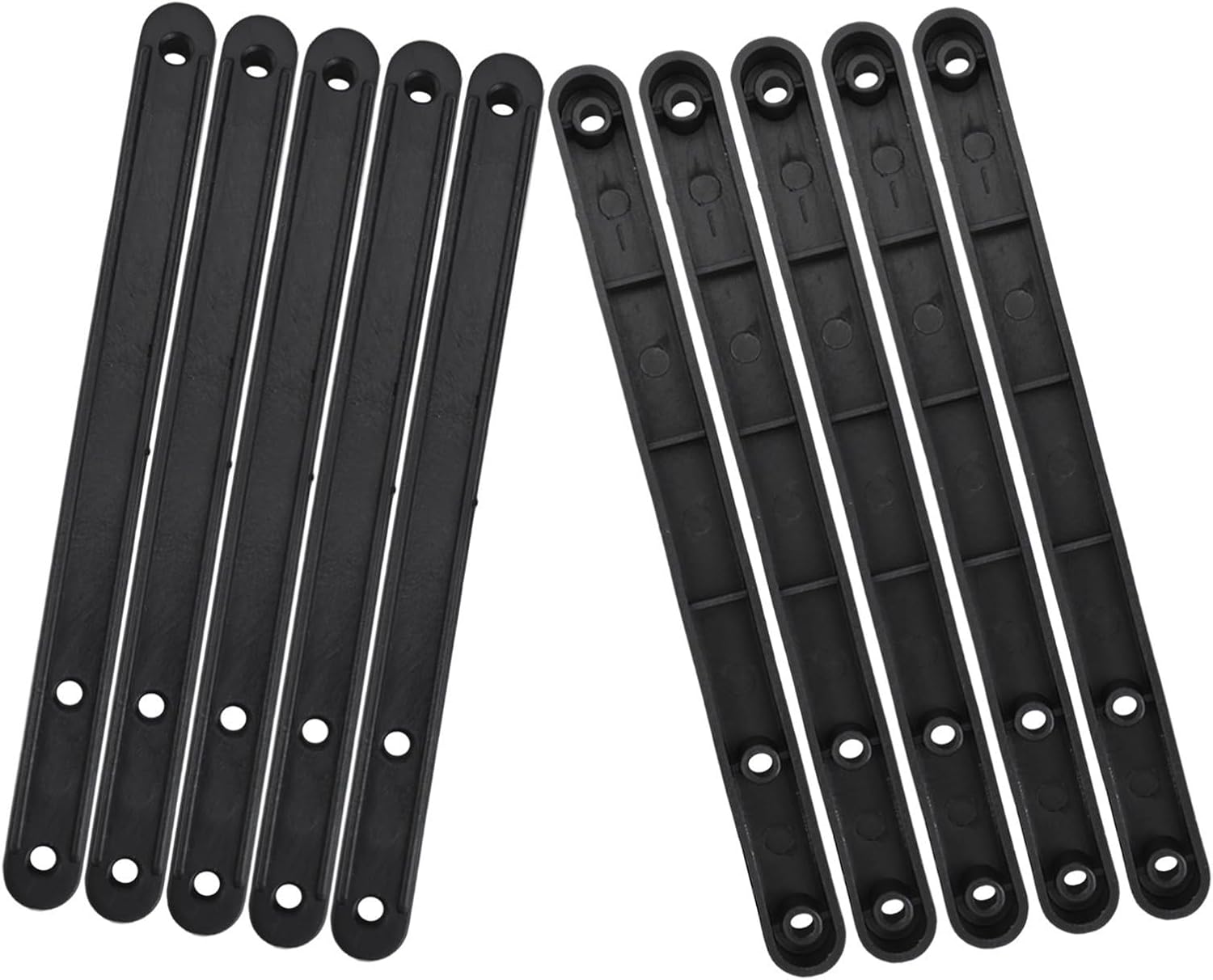 10 Pack Plastic Drawer Slides Replacement Draw Rail Runners Smooth Quiet Cabinet Hardware for Home Improvement Furniture Drawers(Black-180mm)