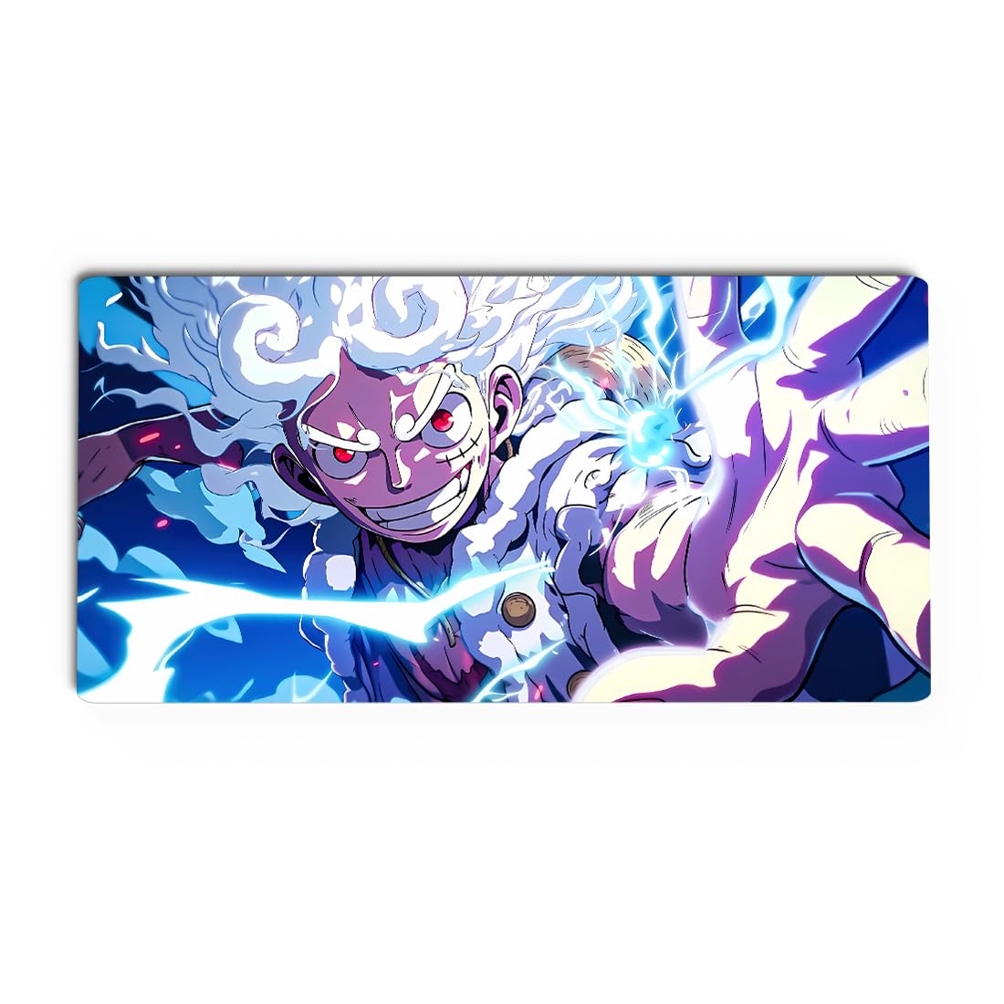 Anime Desk Mat | Gear 5 Thunder Power Design (Inspired by Luffy) | 11x23 Inch Large Mouse Pad | Water & Heat Resistant | Washable Desk Mat for Gaming, Study & Workstation Setup-image-49