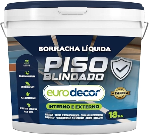 Borracha Líquida para Piso 18KG Tinta Borracha Antiderrapante Hidrorrepelente Garagem Estacionamento (Azul)