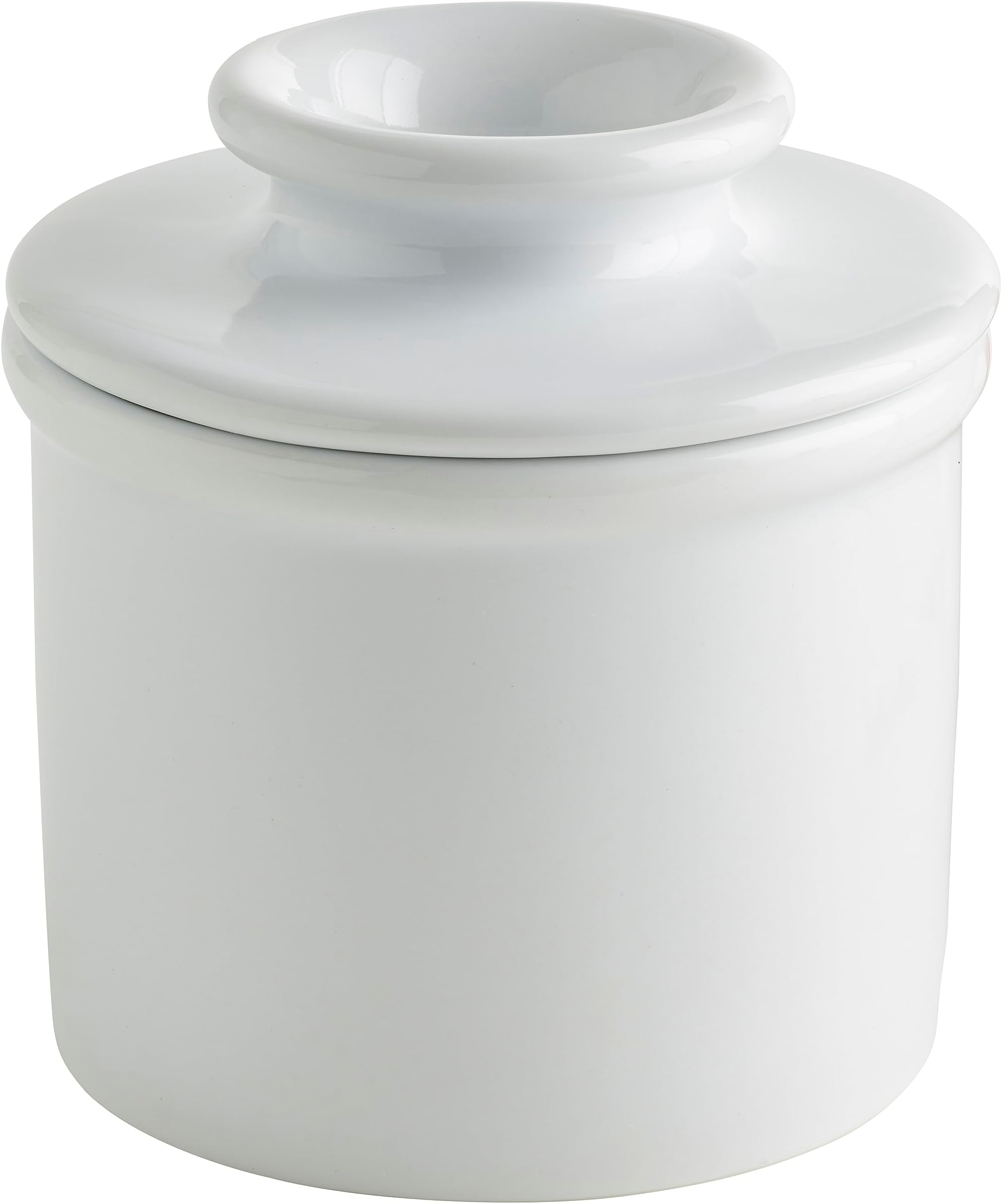 Butter Bell - The Original Butter Bell Crock by L Tremain, a Countertop French Ceramic Butter Dish Keeper for Spreadable Butter, Glossy White