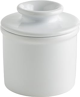 Butter Bell - The Original Butter Bell Crock by L. Tremain, a Countertop French Ceramic Butter Dish Keeper for Spreadable Butter, French Ceramic Butter Dish Keeper, Specialty - Classic White