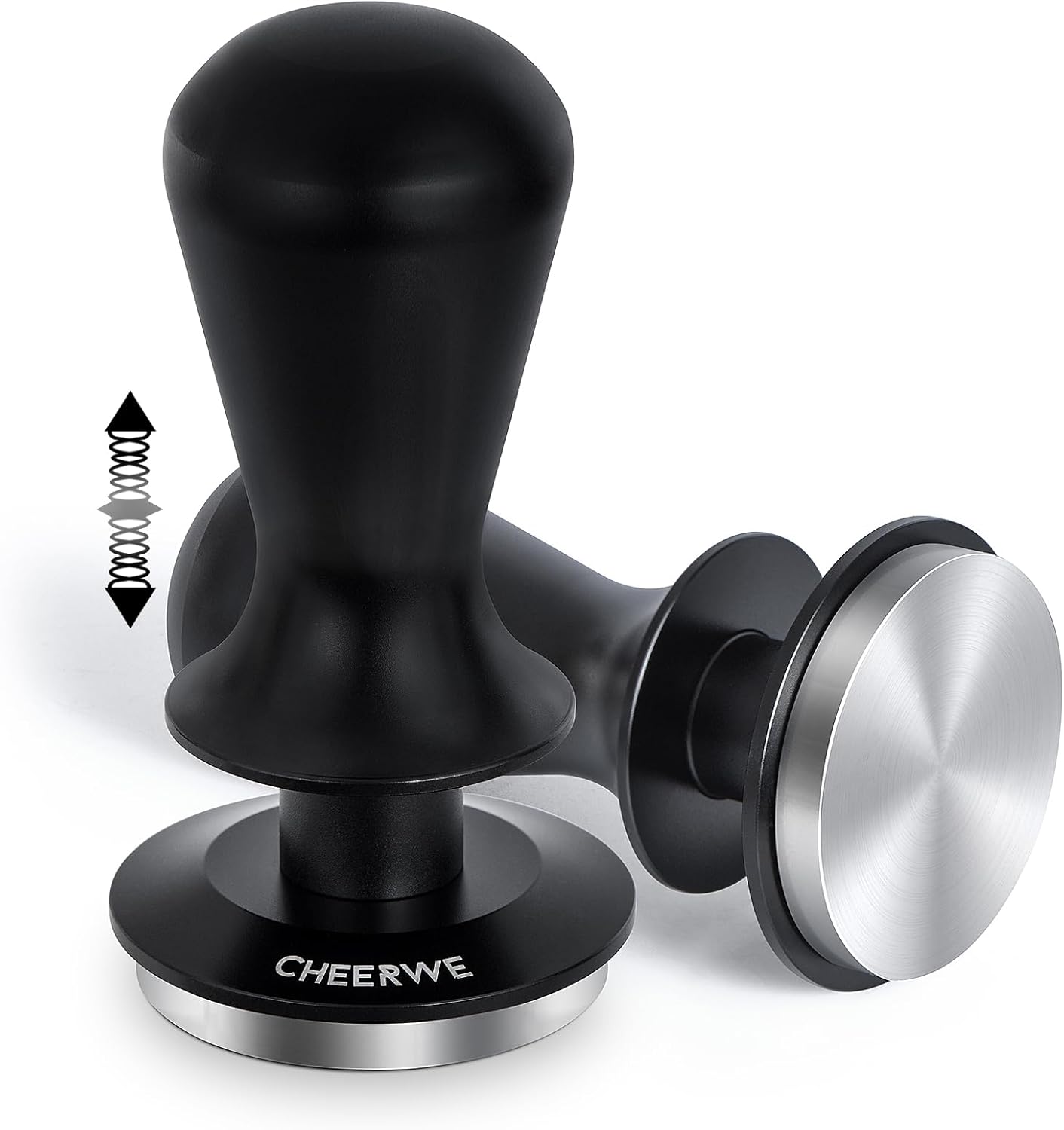 53mm Espresso Tamper, Daul Spring Loaded Calibrated Tamper, Coffee Tamper for 54mm Espresso Machine, 100% Flat Stainless Steel Base Tamper, Barista Tool for Espresso Machine