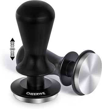 51mm Espresso Tamper, Daul Spring Loaded Calibrated Tamper, Coffee Tamper for Espresso Machine, 100% Flat Stainless Steel Base Tamper, Barista Tool for Espresso Machine