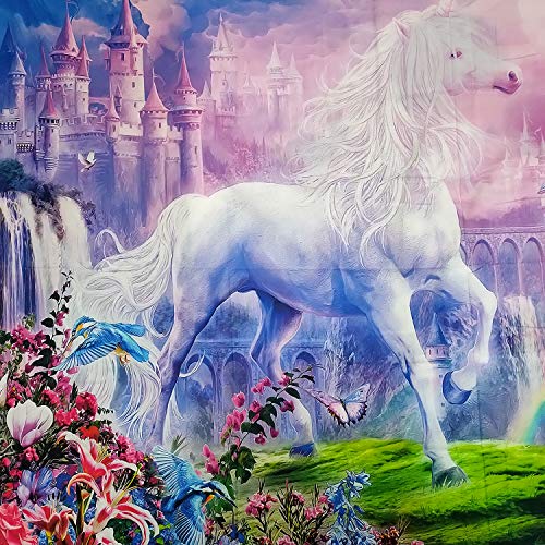 Jhdstore Unicorns Tapestry Wall Hanging Colorful Flowers Tapestry Fantasy Castle Tapestry Dragon Tapestry Rainbow Tapestry Planet Tapestry 51X59 Inch #TOP4