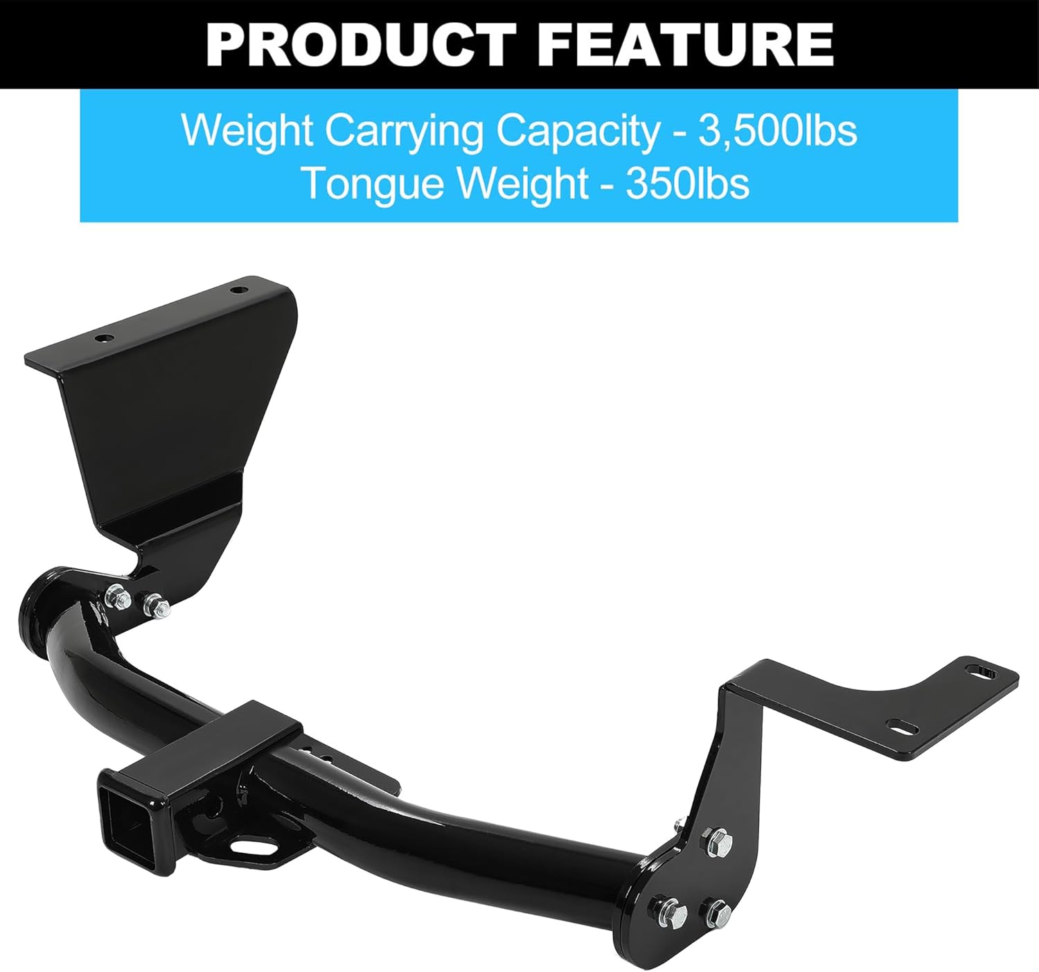 ECOTRIC Class 3 Trailer Hitch Compatible with 2007-2011 Honda CRV CR-V 2-inch Towing Hitch Receiver Rear Bumper Tow Kit