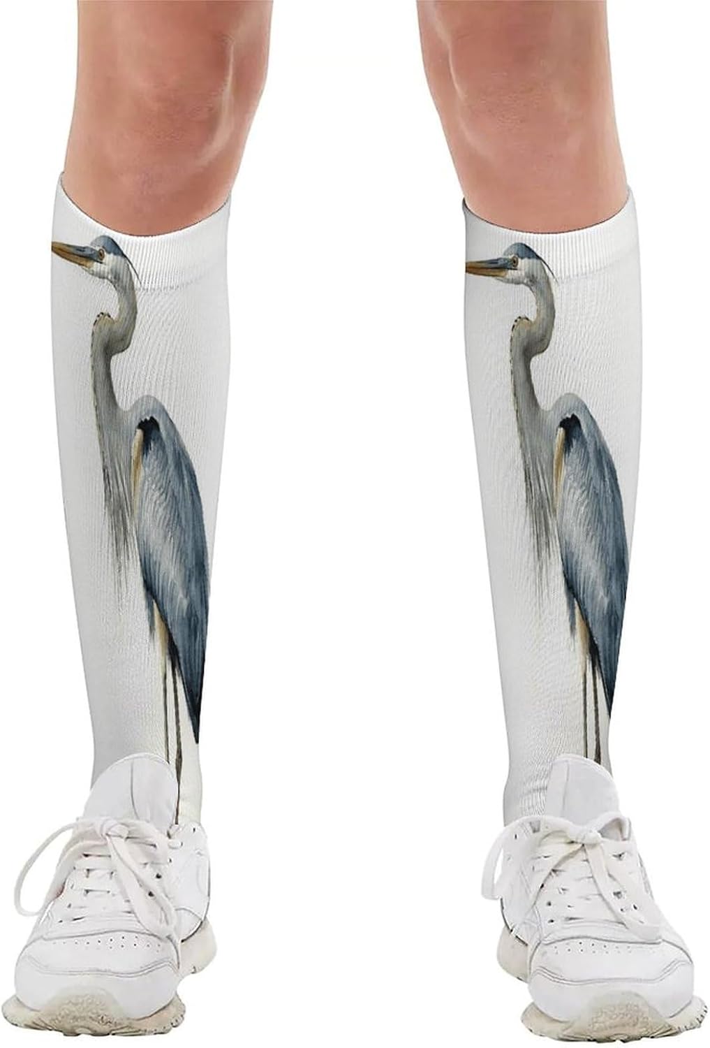 Long-beaked Heron Compression Sock Circulation Support Socks Lightweight Knee High Tube Sock Over-The-Calf Sock for Adult