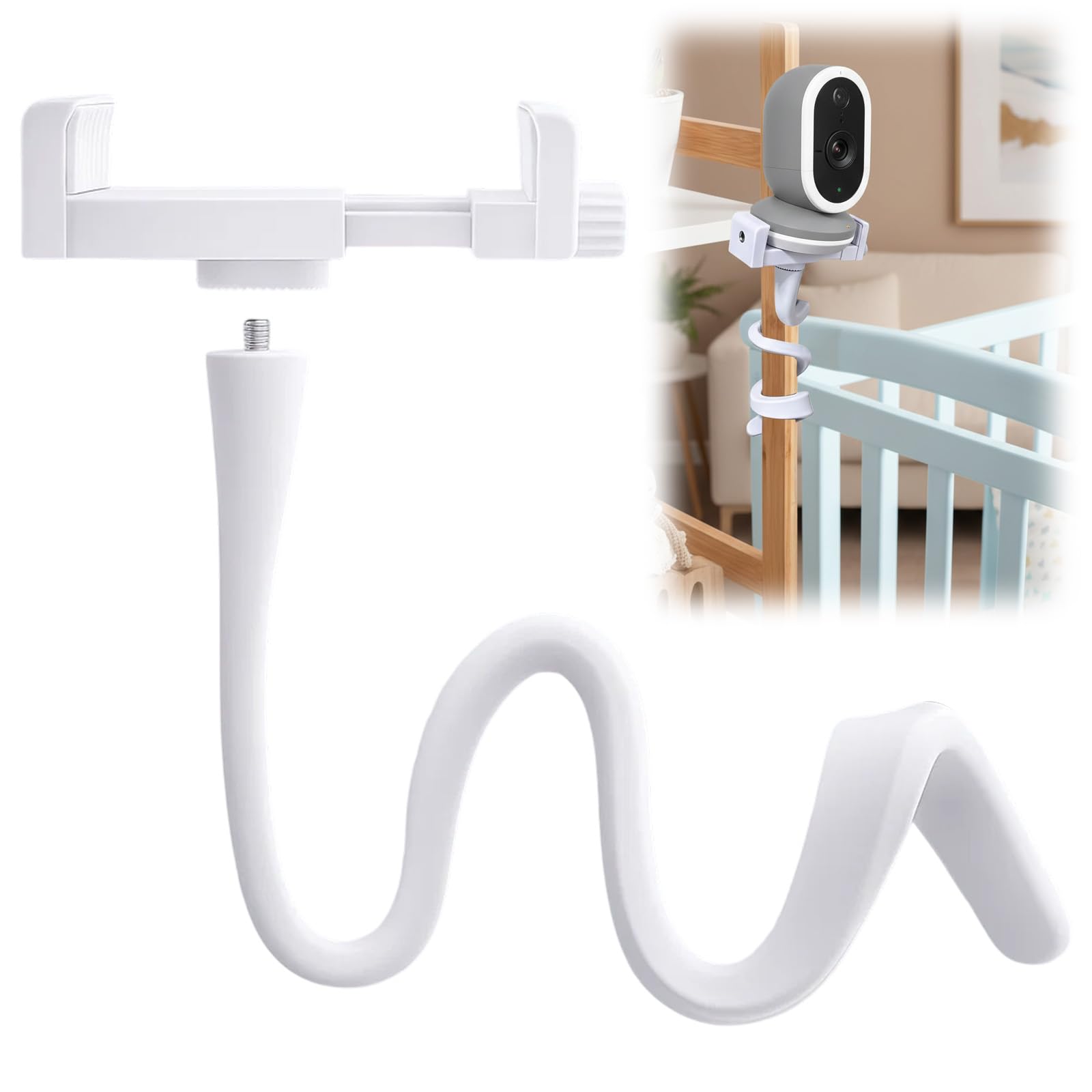RQcMid Babyphone Halterung, Baby Monitor Halterung Und Baby Kamera Halterungs, Universelle Handyhalter Für Kinderbetten, Flexibler Und Leichter Halter Für Babyphones