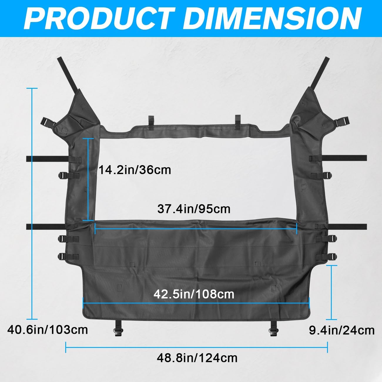 MFC Middle Clear Rear Window Windshield Compatible With For UTV Polaris RZR 900 1000 XP 4 Turbo Trail EPS 2014-2022 Soft Full Rear Windscreen Back Cover