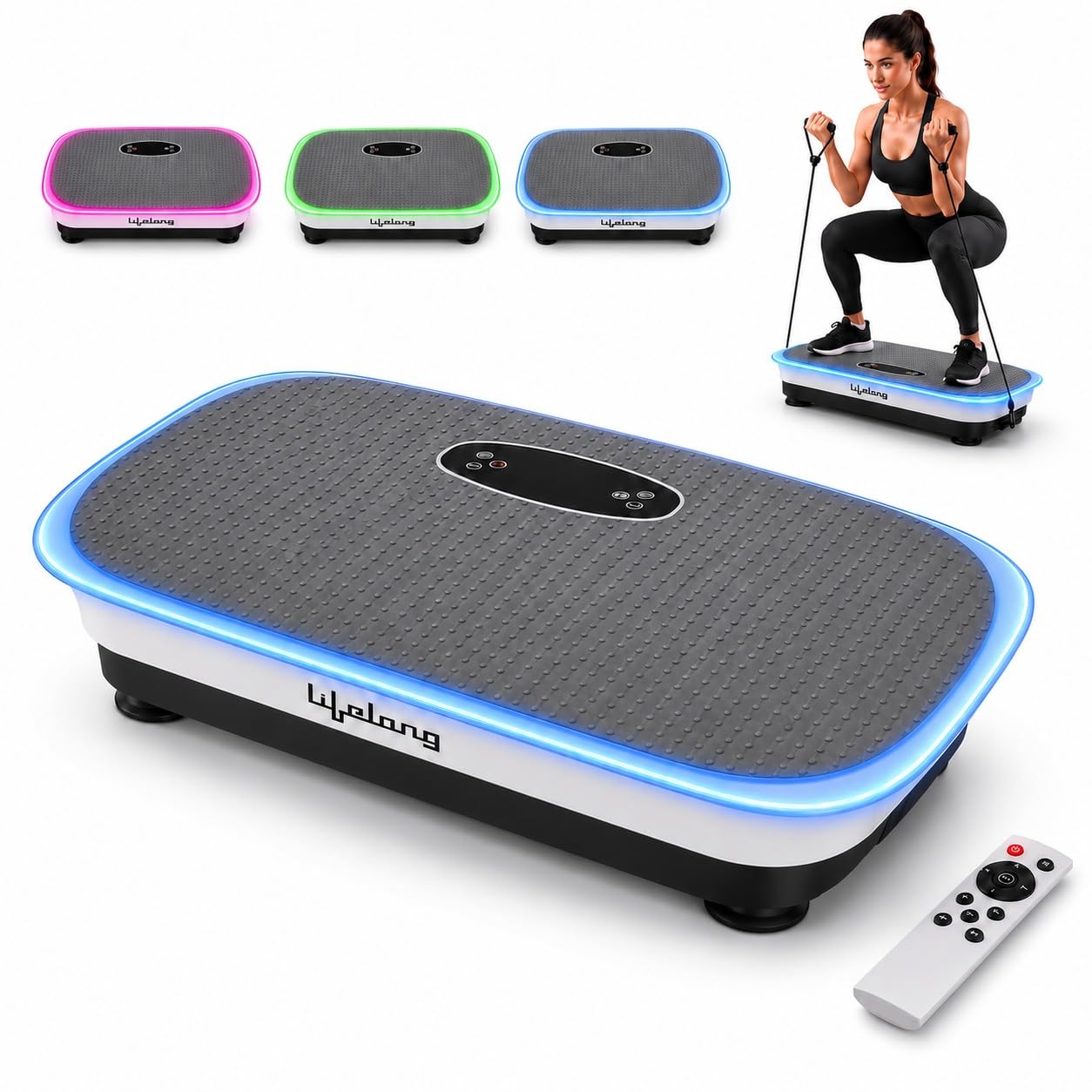 Lifelong Vibration Plate Exercise Machine with Remote & Resistance Bands |Home & Gym Full Body Massager Machine for Pain Relief, Tone Muscles & Weight Loss| 9Programs, 120Speeds, 20Timers, Bluetooth-image-35