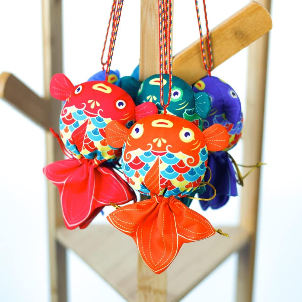 Jewelry Silk Purse, 2 Pcs Cute Fish Shape Sachet Bag Coin Bags Chinese Traditional Pouches Drawstring Gift Bag Empty Scent Bag Car Rearview Mirror Hanging Decoration(Dark Purple)