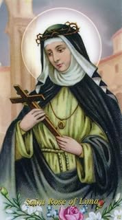 Autom Co Laminated Prayers in Honor of St. Rose of Lima Holy Card