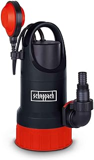 Scheppach Schmutzwasserpumpe DWP750 mit Saugfunktion | Fördermenge 20000L/h | 750W Leistung | FremdkörperØ 30mm | Förderhöhe 8m | Eintauchtiefe 7m | Klar-& Schmutzwasser, Schwimmerschalter, Tragegriff