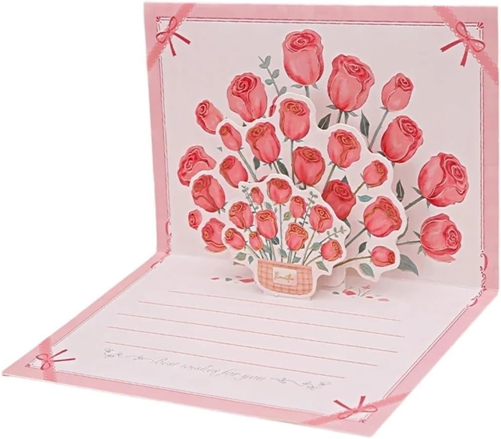 1pcs Dimensional Bouquet Greeting Father's Day Valentine's Greetings New Year Festival Card(B)