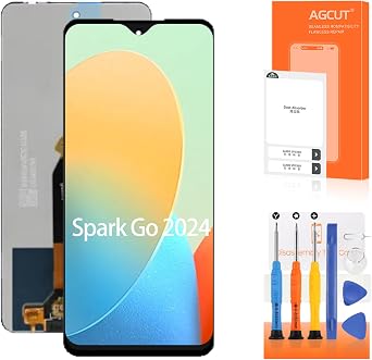 AGCUT for Tecno Spark Go 2024 Screen Replacement for Tecno Spark Go 2024 LCD Display BG6 Touch Screen Digitizer Assembly Repair Parts 6.6"