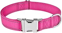 Vista 13 de Love Dream Collar reflectante para perro con hebilla de metal, collar de nailon ajustable de seguridad con hebilla de liberación rápida resistente