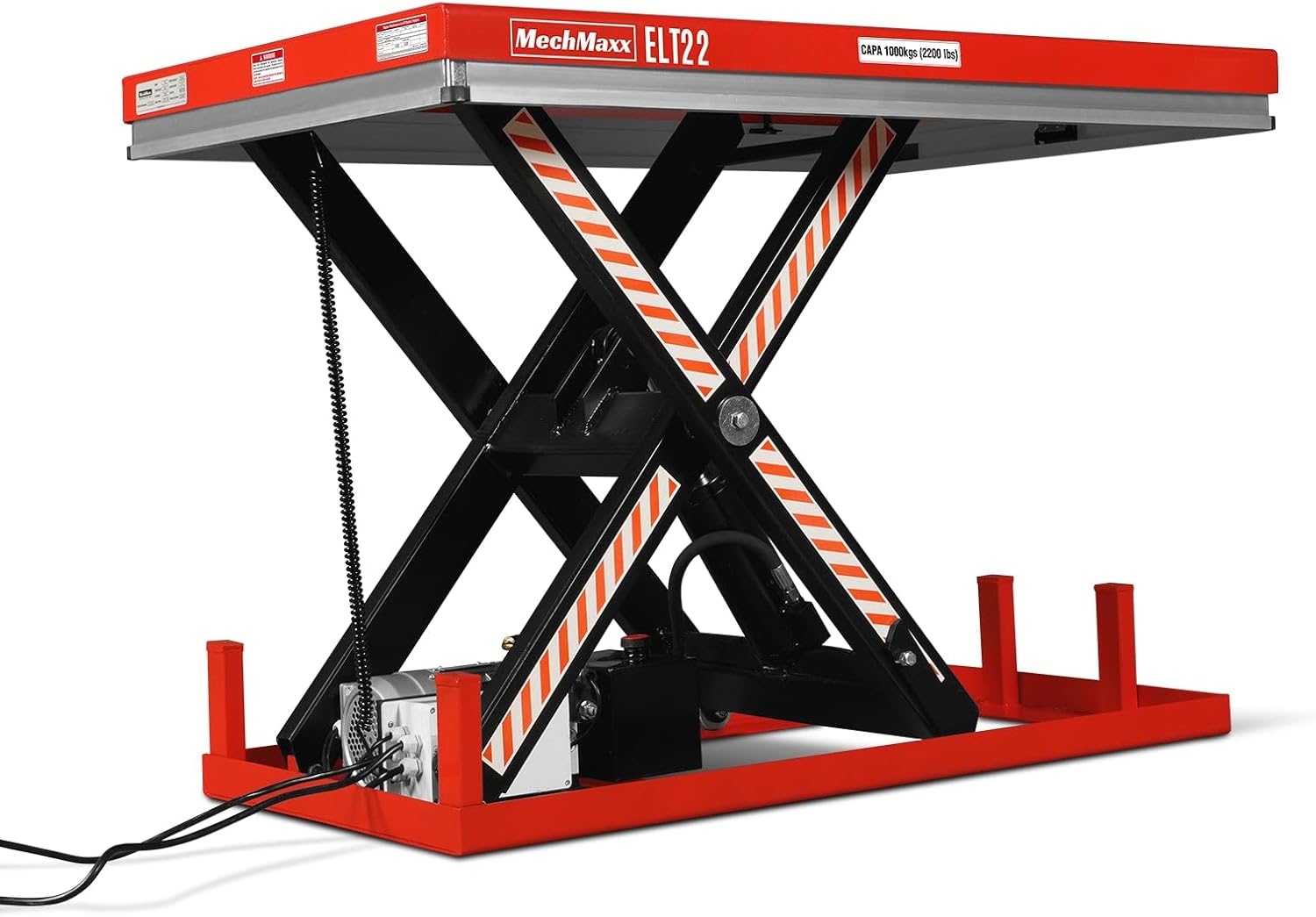 2200lb Capacity Stationary Electric Hydraulic Lift Table, 51.2” x 32.3”Platform, 39.4”Lift Height,UL Certified Motor,Model ELT22