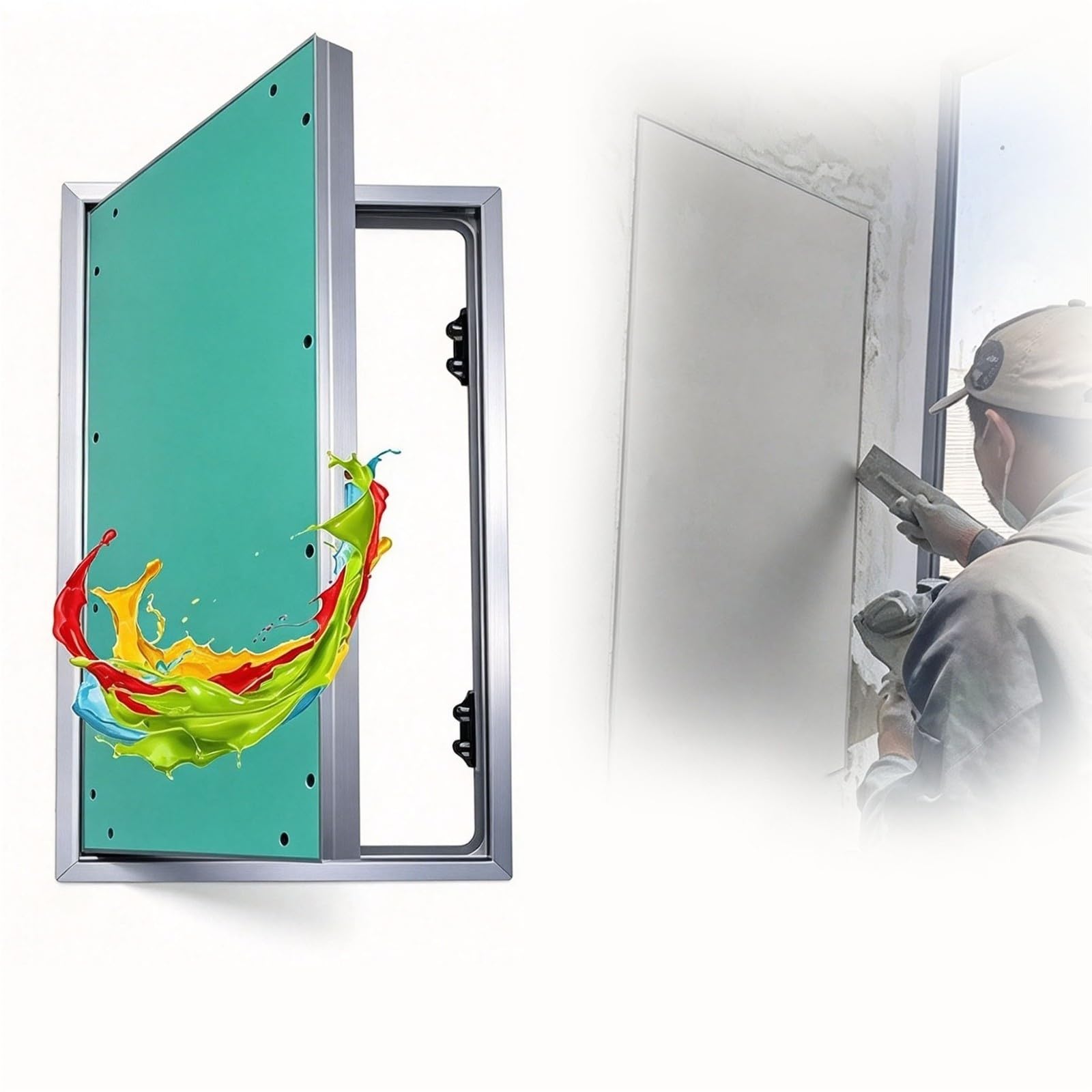 revisionsdeckel oder türen Trockenbau-Zugangsplatte Für Pressen, Pressen-Zugangstür Metall Für Sanitär-, Elektro-/Gebäudewartung, Sheetrock-Inspektionstürplatte(W H 65 x 90cm)