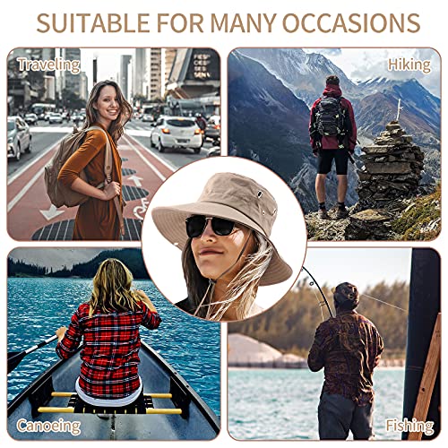 Nsyoomh Women Mens Sun Hats With Uv Protection, Upf 50+ Foldable Hiking Safari Cap, Fishing Beach Boonie Hat (Khaki) #TOP7