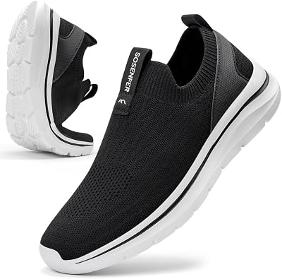 Sosenfer men's briefs on sneakers without shoelaces shoes mesh breathable casual shoes sports shoes lightweight walking sneakers casual sneakers