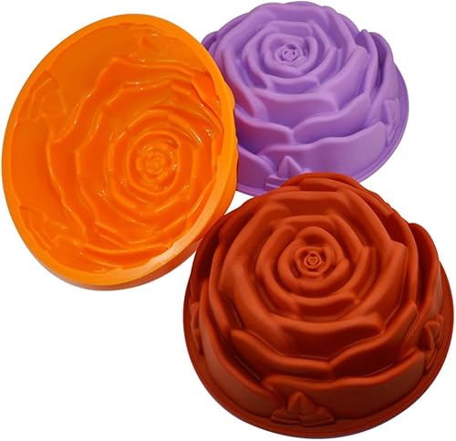 Miniatura 4 de Molde para hornear de silicona para tartas de cumpleaños de 9 pulgadas, diseño de flores de rosas, L