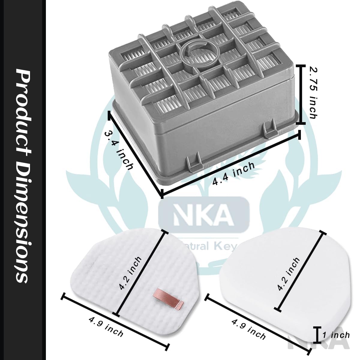 1 HEPA + 2 Foam Felt Filter Kit, Compatible with Shark Rotator NV450 NV451 / Rocket NV480 NV481 NV482 NV472 NV484 Professional Upright Vacuum, Tall Size 2.75"