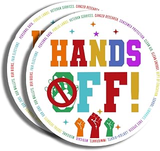 Hands Off Magnets Human Rights Activism Political Equality Colorful Protest - 5" Magnet - Strong Magnetic Backing - for Car Truck Toolbox Any Metal Surface -AAMT2305