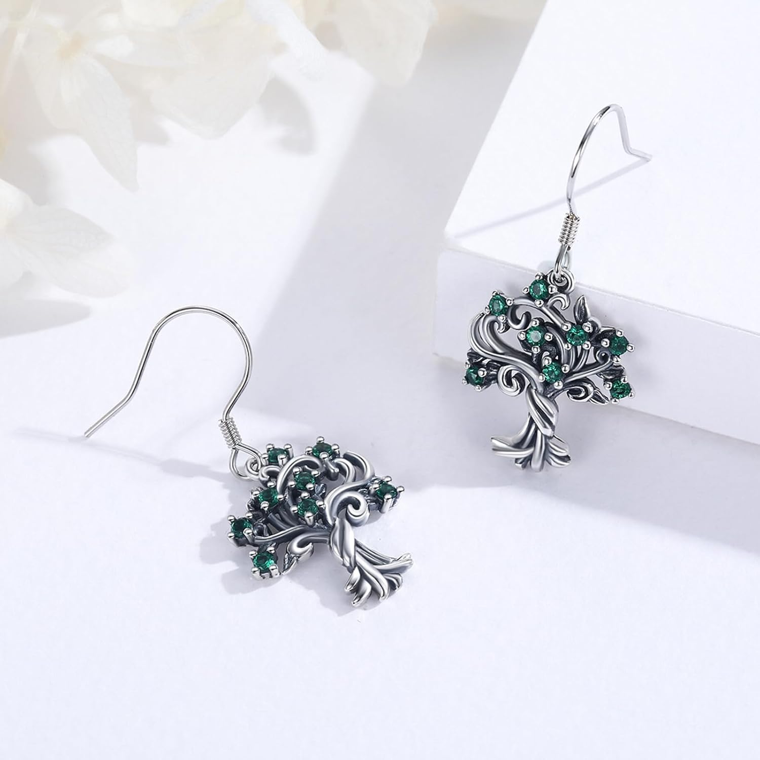 CUOKA MIRACLE Tree of Life Earrings for Women 925 Sterling Silver Tree of Life Dangle Drop Earrings Jewelry Gifts for Women on Birthday Graduation Mother's Day - Image 4