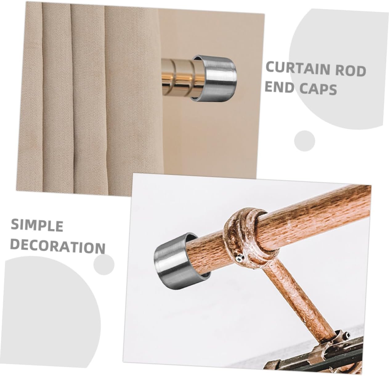 Ciieeo Curtain Rod Finials Decorative End Caps Curtain Rod Decoration Versatile Fit for Various Window Treatments Stylish Enhancement for Seamless Coordination