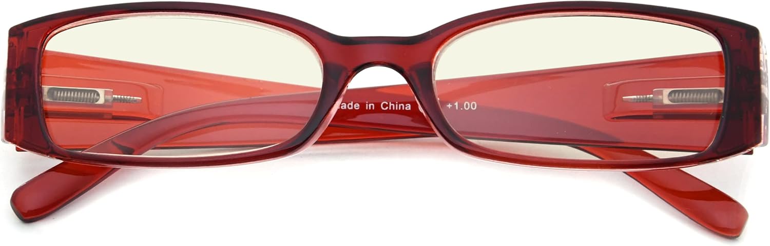Eyekepper 5 Pairs Reading Glasses for Women Reading Red Frame Reading Eyeglasses