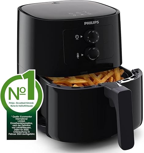 Philips Essential Airfryer 4.1 Litre Frying Pan, Oil-Free Deep Fryer, Rapid Air Technology, HomeID Application, Time and Temperature Control, Black (HD9200/90) - 2