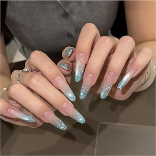 GAOY Blue Reflective Glitter Gel Nail Polish, 16ml Jelly Translucent Sparkle Nail Polish, UV Light Cure Gel for Manicure Art DIY, 3907 Lagoon Ripples