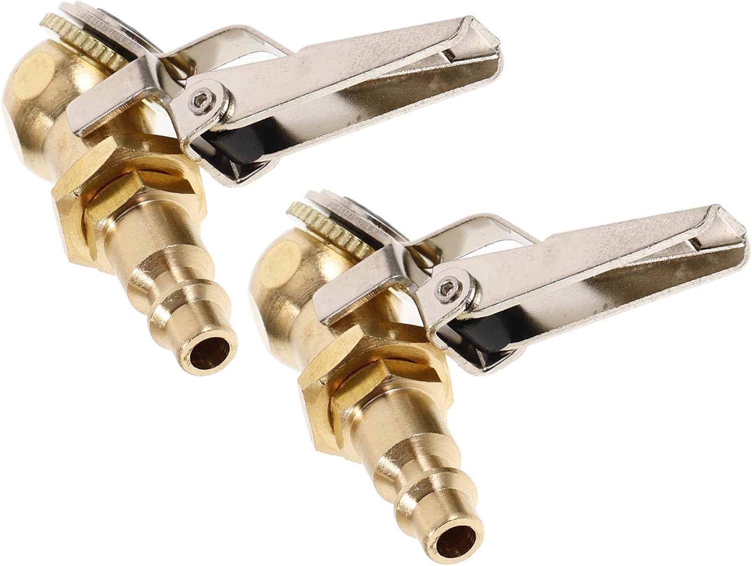 Kichvoe 2pcs Brass Tire Inflator Air Chuck with Clip on Locking Design