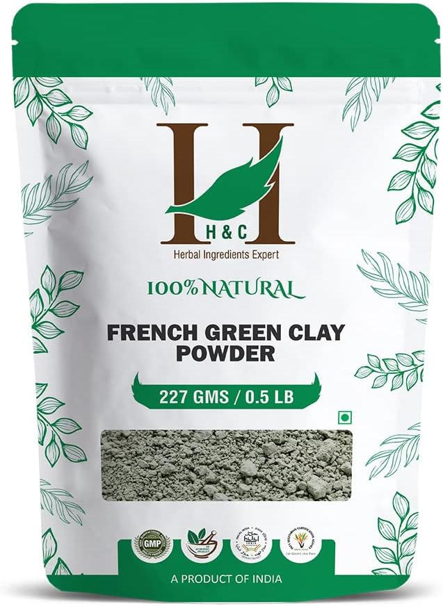 H&C French Green Clay Powder - 227 Grams | For Cleanse And Detoxify Your Skin