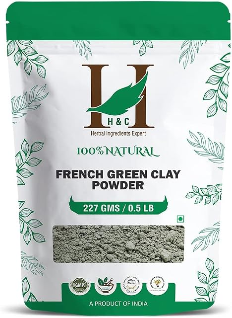 H&C French Green Clay Powder - 227 Grams | For Cleanse And Detoxify Your Skin