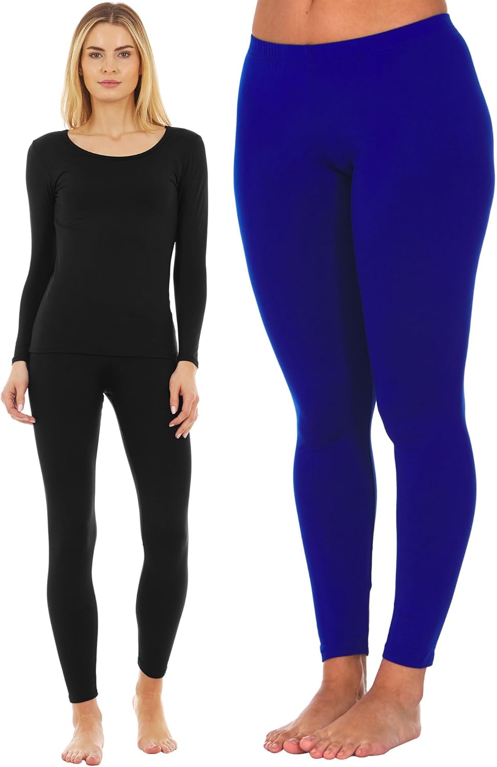 Thermajane Size L Thermal Bottoms & Thermal Underwear Scoop Set Royal