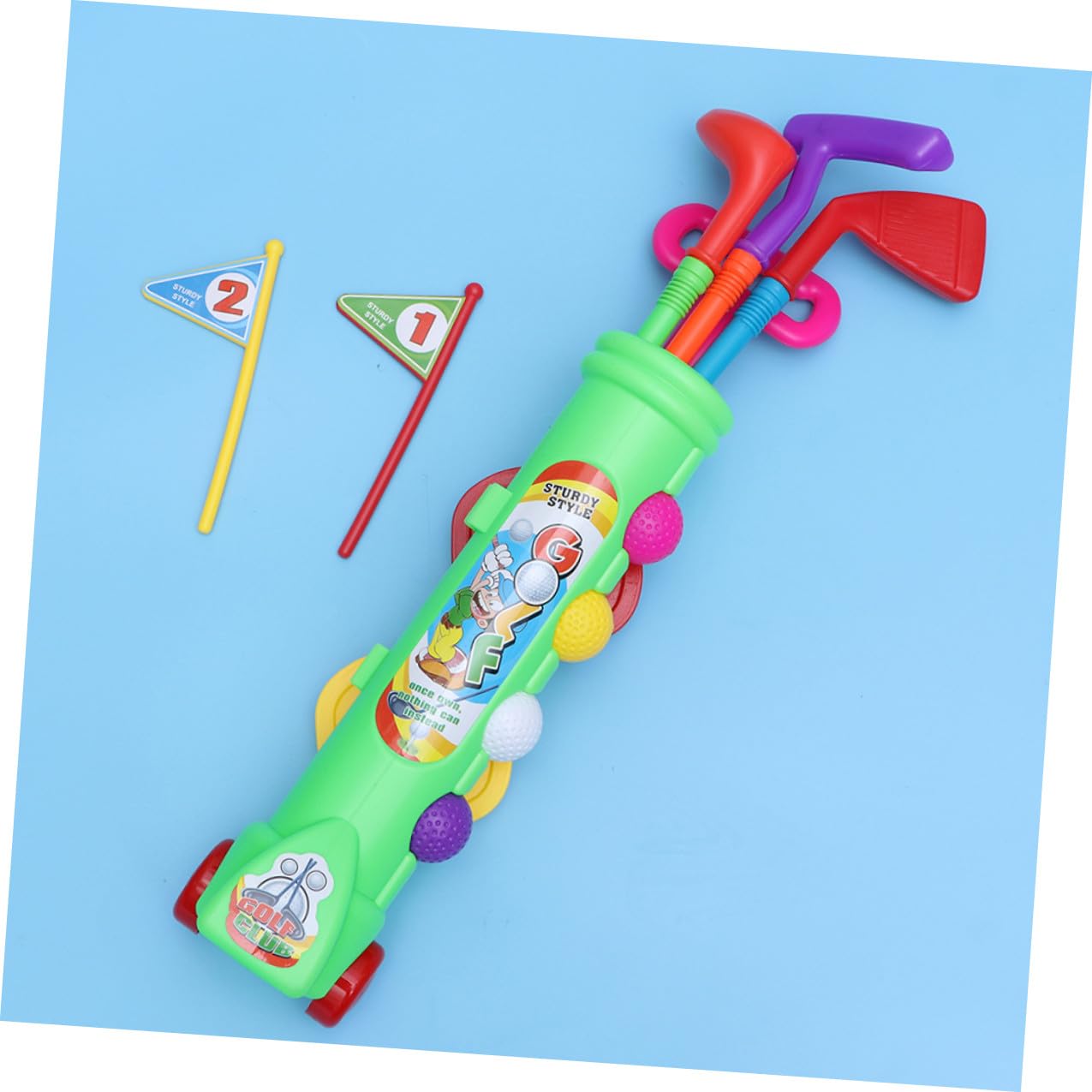 BESPORTBLE 2 Ensembles de Jouets de Golf pour Garçon et Filles en Plastique Vert, Légers et Portables, Jeux Sportifs D'intérieur Plein Air pour Développement Musculaire des Bras