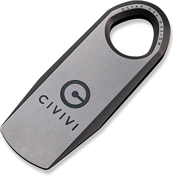 CIVIVI Mini Titanium Pry Bar, 1.70" Overall Ti-Bar EDC keychain Multi-Tool, Designed by Ostap Hel C21030-1 Gray