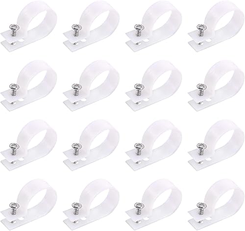 Miniatura 15 de Swpeet Paquete de 60 clips de cable tipo R de nailon negro de 5/16 pulgadas, clips de sujeción de cable de montaje de tornillo de nailon con 60