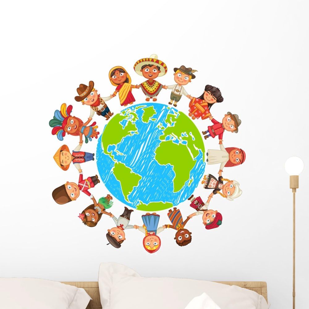 Children of the World Wall Decal – Removable Vinyl Wall Sticker – Easy Peel & Stick – 24"