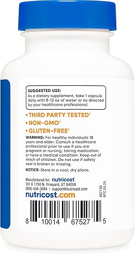 Miniatura 4 de Tudca 0008 onzas 60 cápsulas àcido tauronesodeoxicólico de Nutricost 1 botella 1
