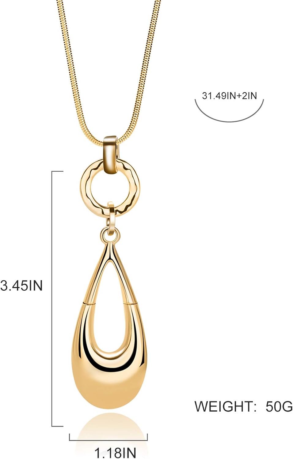 Long Necklaces for Women Waterdrop Pendant Sweater Layered Y Statement Bohemian Silver Chain Necklace with Gifts Box Jewelry - Image 2