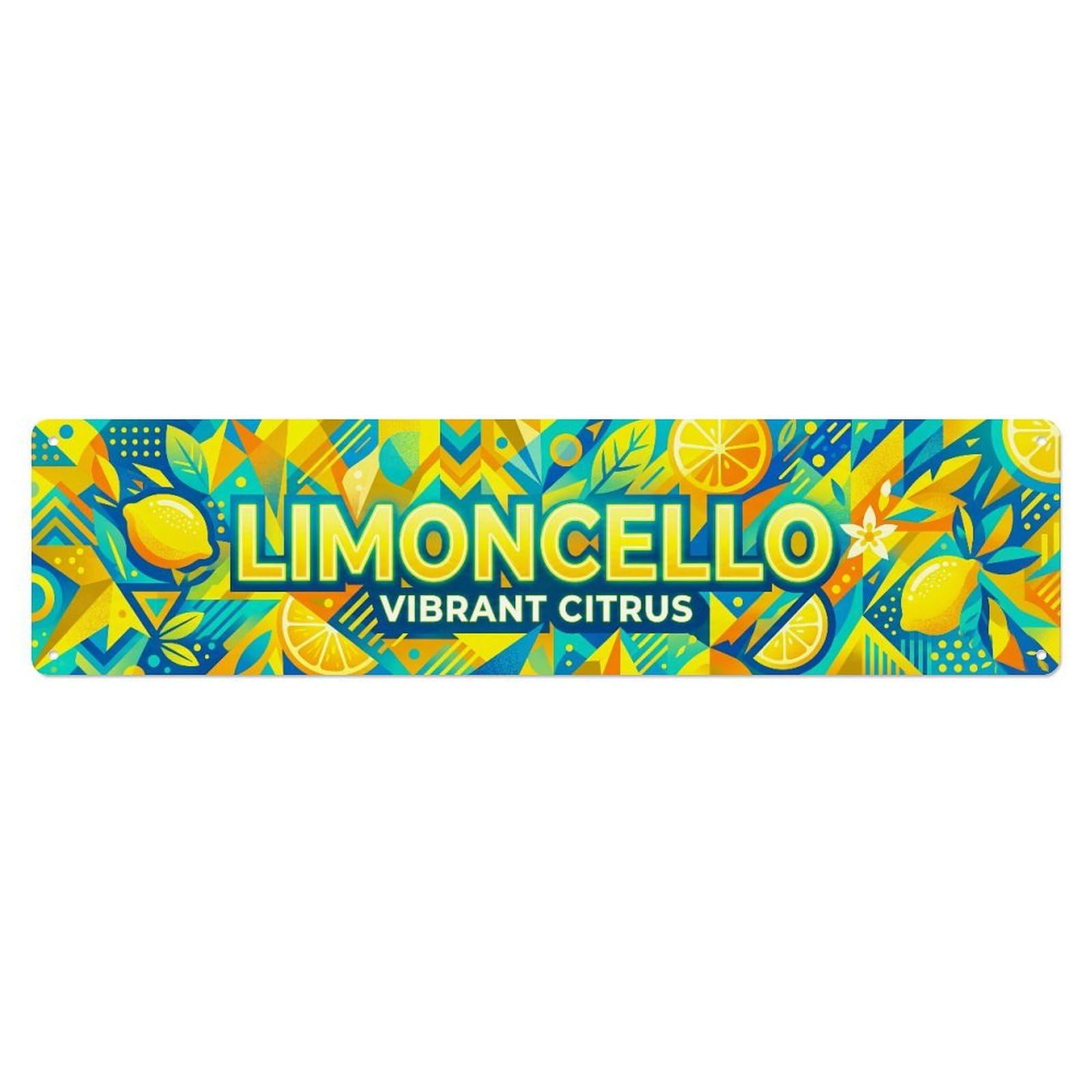 Limoncello Vibrant Citrus Liqueur Metal Tin Skinny Sign Plaque Wall Decor for Cafe, Club Bar, Office, Home Garden Metal Poster 4x16Inch
