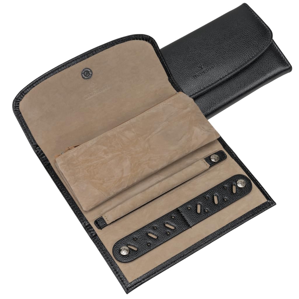 WINDROSE Beluga Jewellery Roll noir : étui de voyage élégant pour sécuriser vos bijoux