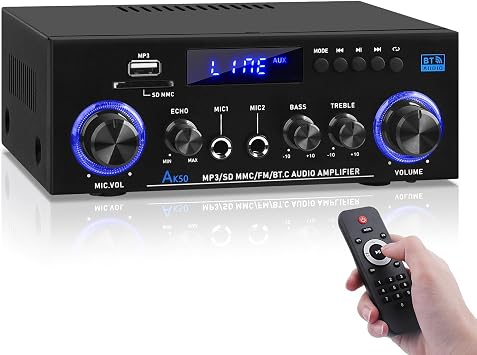 Audio Amplifier Receivers AK50 800W 2 Channel HiFi Amplifier LCD Display