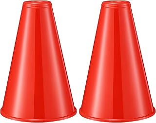 2 Pcs Red Cheer Megaphone - Party Accessory Sports Cheers Party Noisemaker Plastic Megaphone for Sporting Events Graduation Games Sports Party Supplies Favors Accessories (Red)